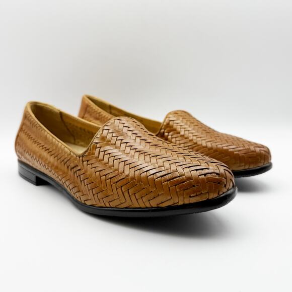 Trotters Womens Liz III Loafers US 8 WW Brown Woven Leather Slip-On NIB - Picture 6 of 13